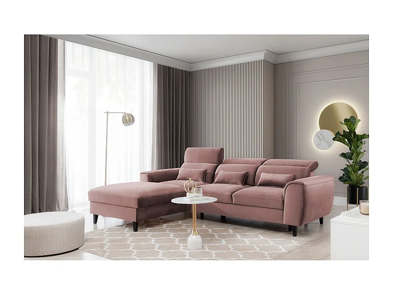 Ecksofa Toscana L/Stoffbezug/Pink