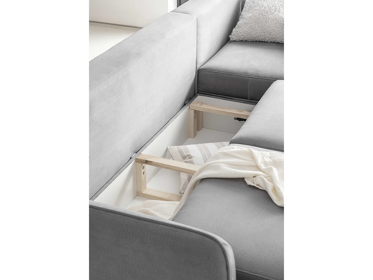 Canapé Corner Astra R/Tissu-Gris