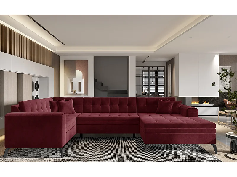 Ecksofa Solvio UR/Stoff-Bordeux
