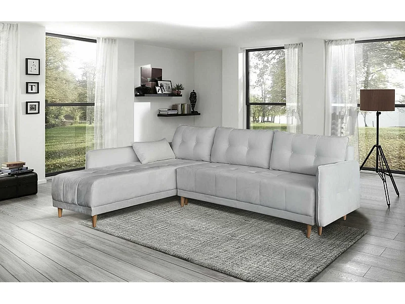 Ecksofa Mika L/Stoffbezug/Grau