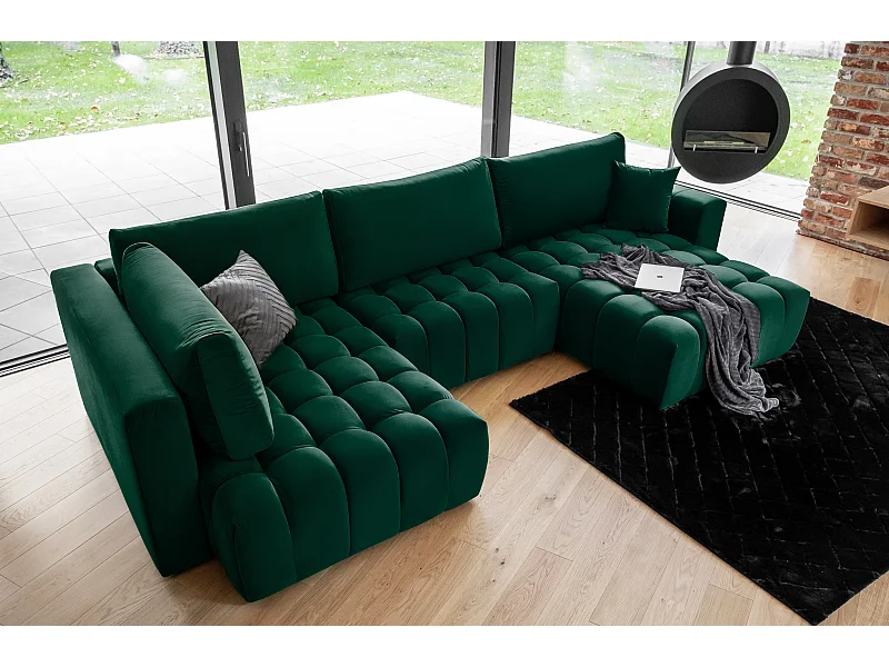 Canapé Corner Stelvio UR/Tissu-Vert