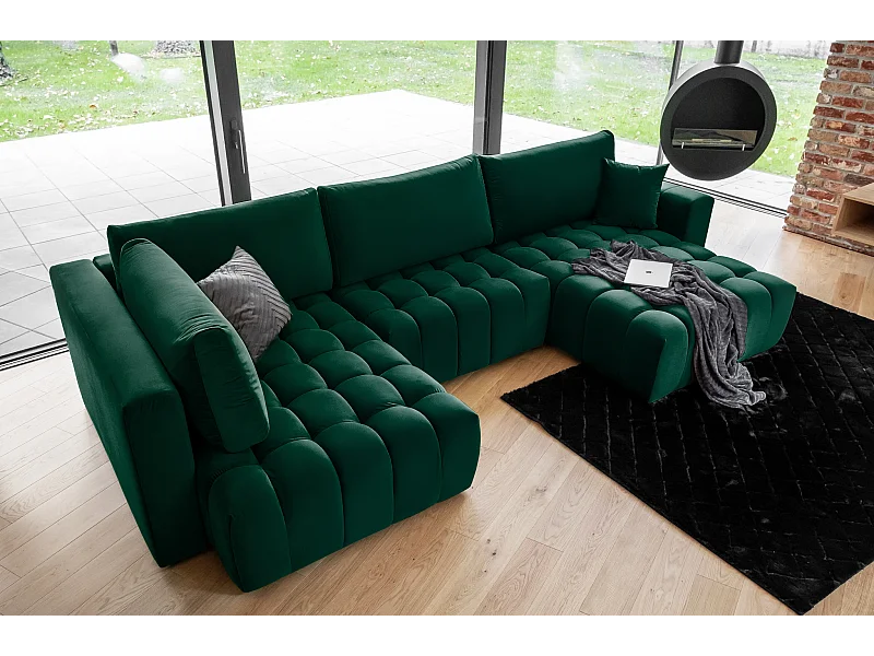 Ecksofa Stelvio UR/Stoff-Grün