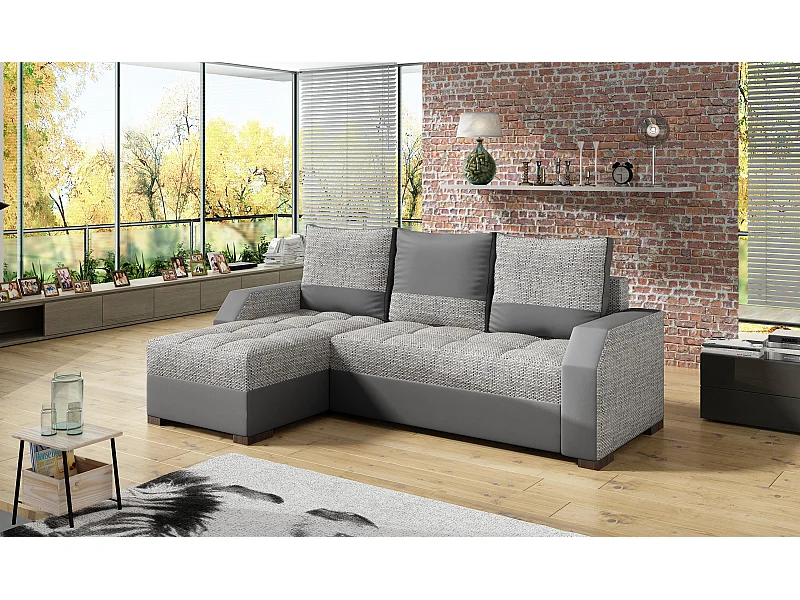 Ecksofa Tarrone L/Stoffbezug/Grau