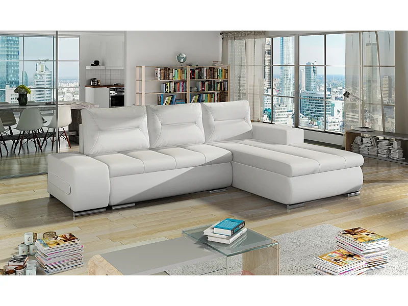 Divano d'angolo Legero R/Tessuto-Bianco