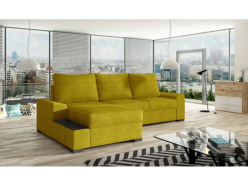 Ecksofa Arte L/Stoff-Gelb