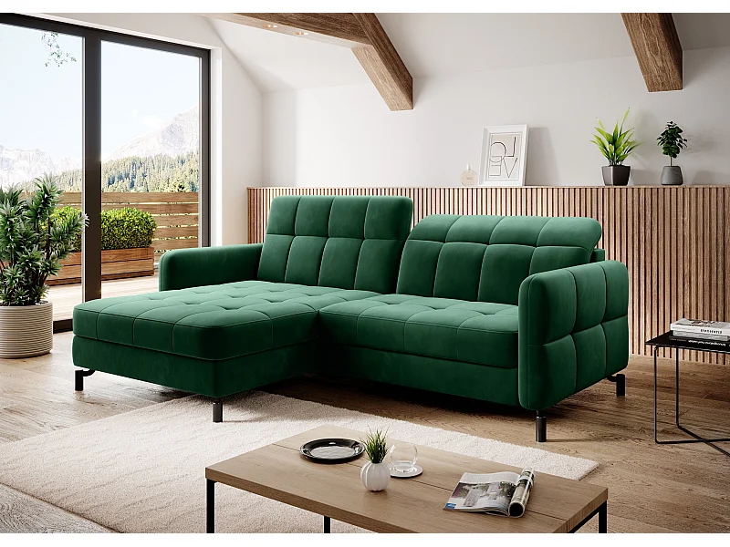 Ecksofa Anna L/Stoff-Grün