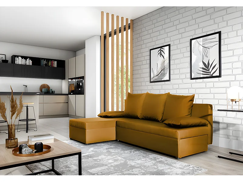 Ecksofa Picano L/Stoff-Orange