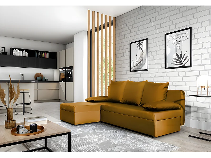 Ecksofa Picano L/Stoff-Orange