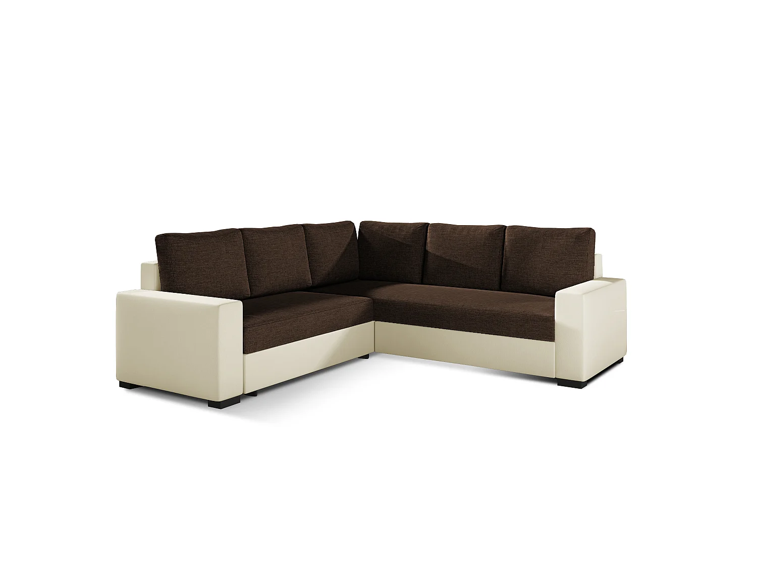 Canapé Corner Eggry Tissu/Marron&Beige