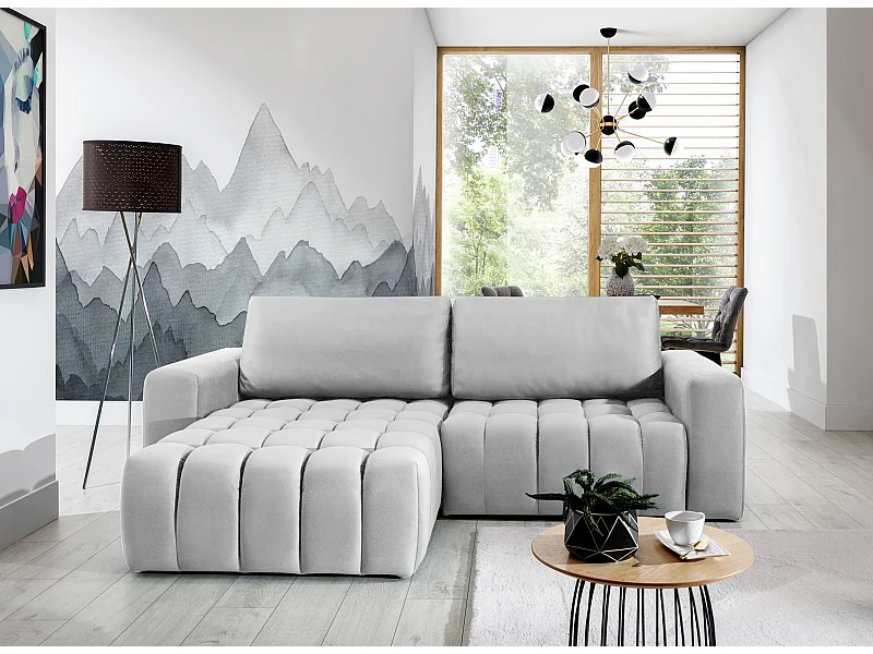 Ecksofa Stelvino L/Stoff-Grau