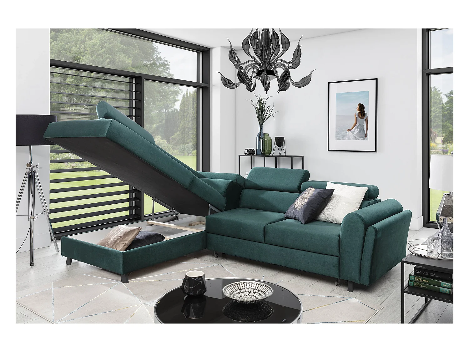 Lit coffre Plika prestige – Design et tissu pour un confort absolu-Couleur Gris clair-140x200
