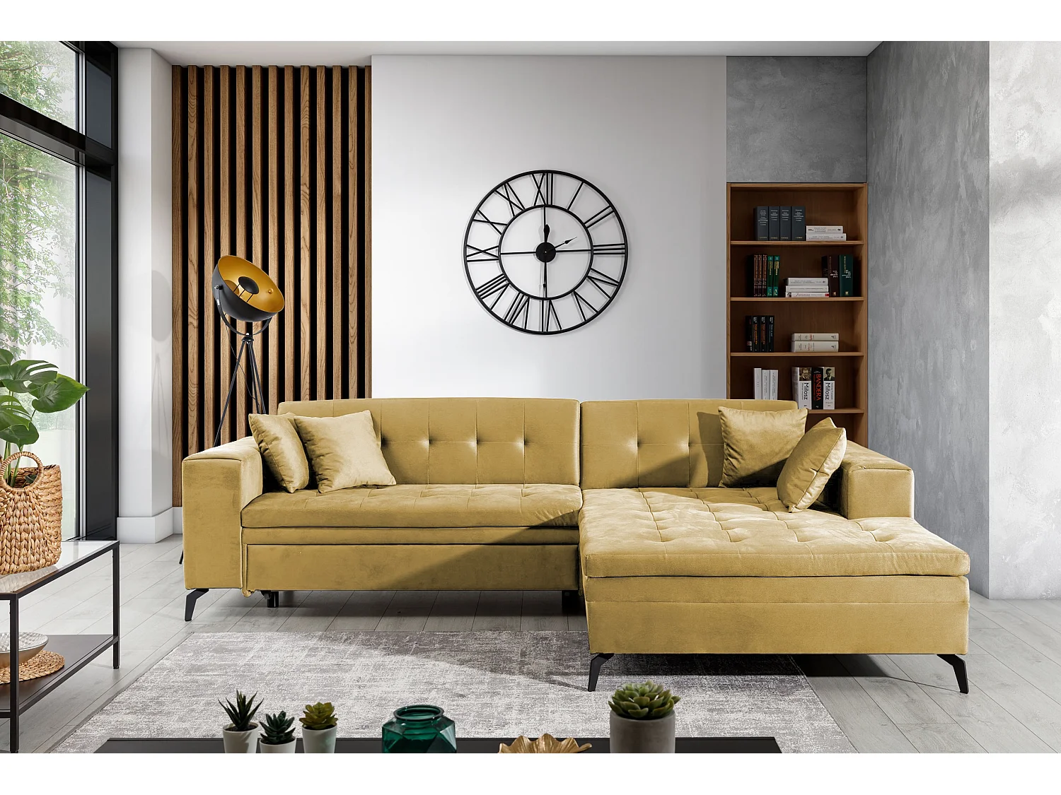 Canapé Corner Primo R/Tessu-Jaune