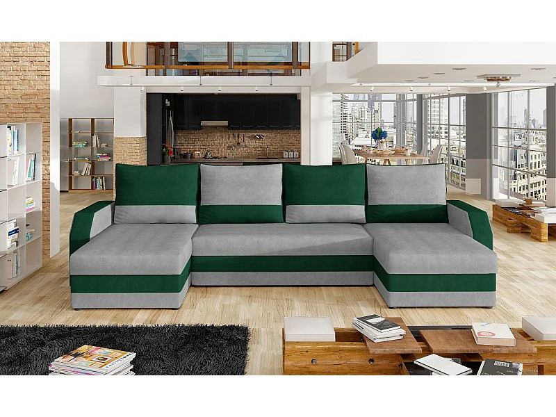 Ecksofa Pavilon-U/Stoff-Grün