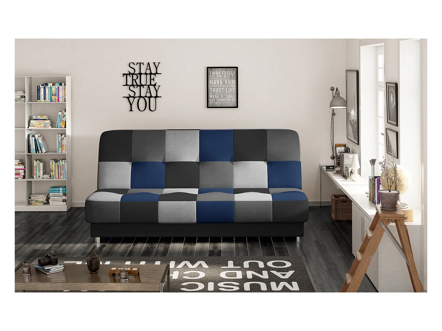 Couch Yorris/Stoffbezug/Pink&Schwarz