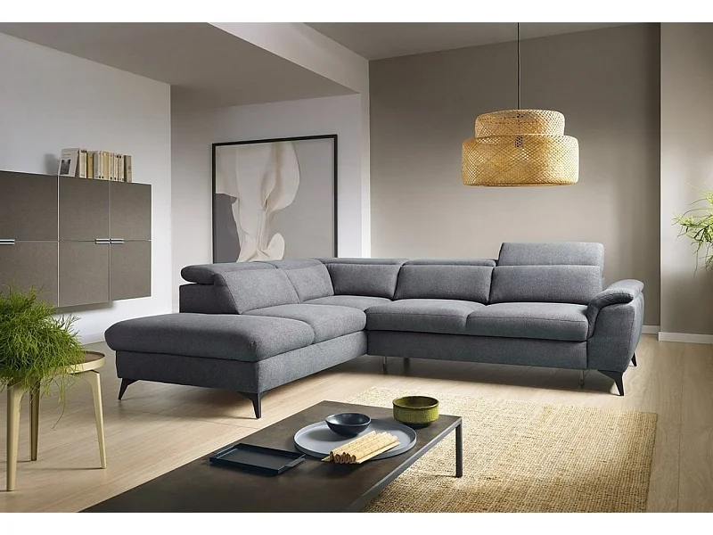 Canapé Corner Calia L/Tissu/Anthracite