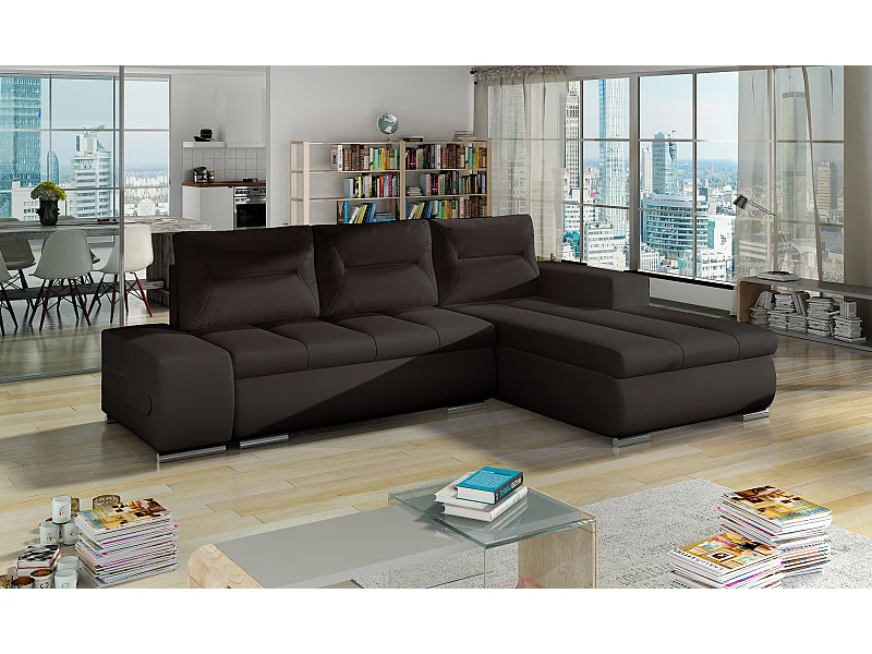 Canapé Corner Legero R/Tissu-Marron