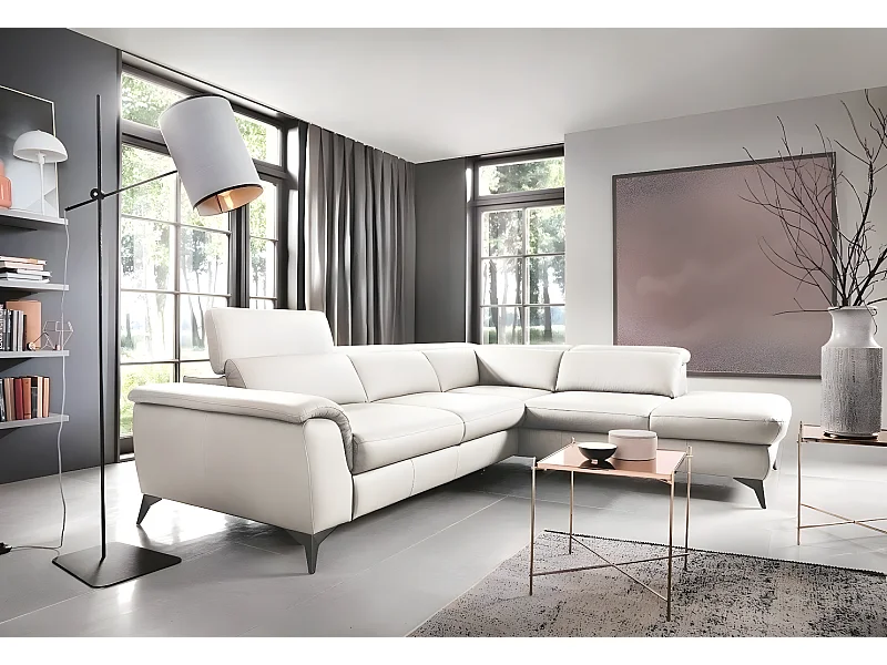 Ecksofa Calia R/Stoffbezug/Beige