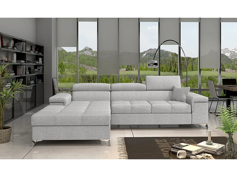 Ecksofa Lucca L/Stoff-Grau