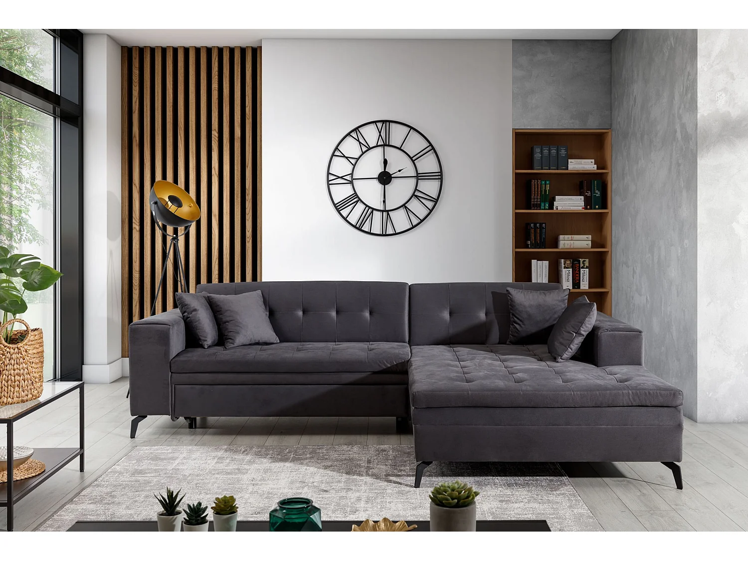 Canapé Corner Primo R/Tessu-Anthracite