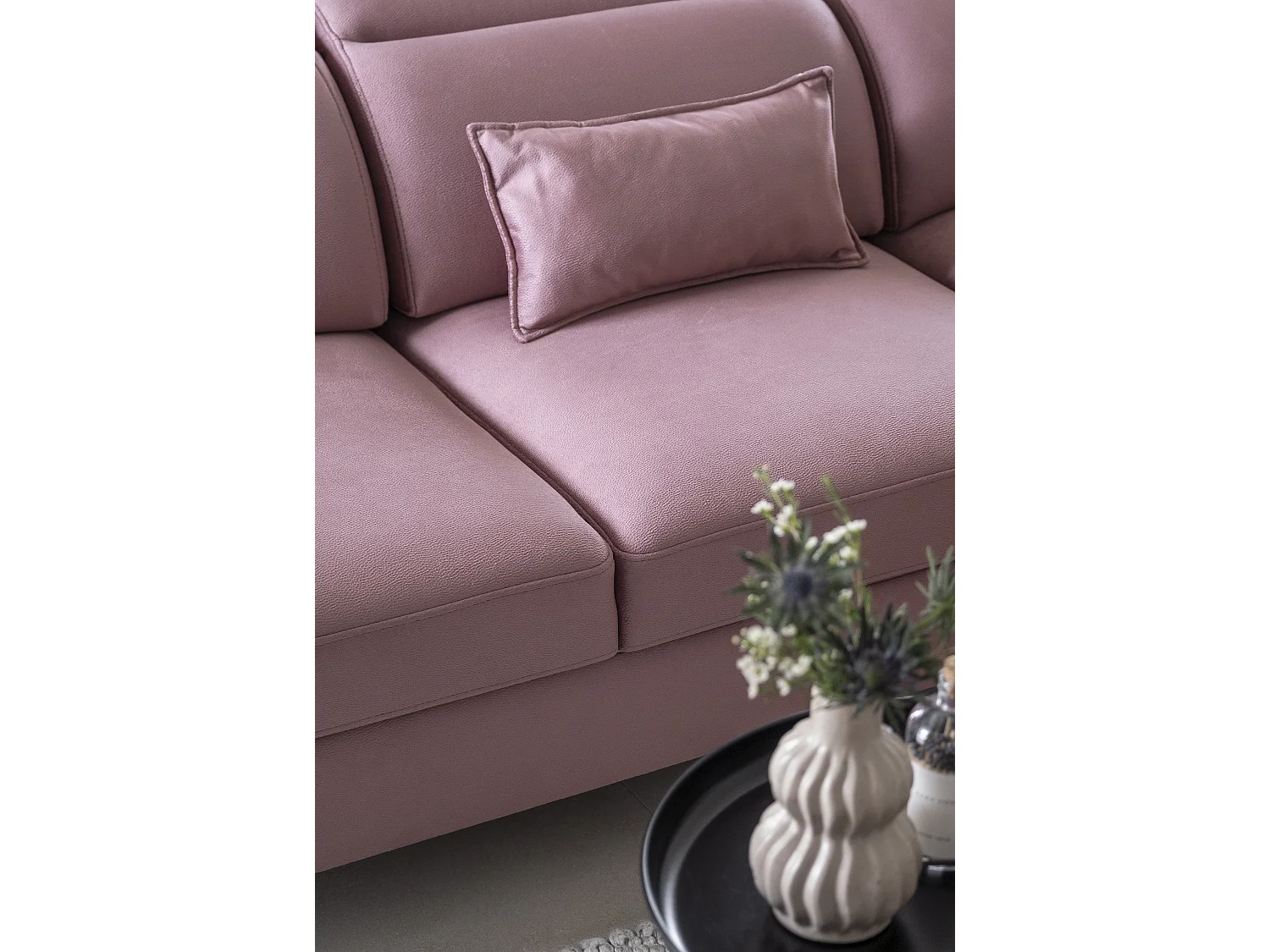 Ecksofa Dino R/Stoffbezug/Pink