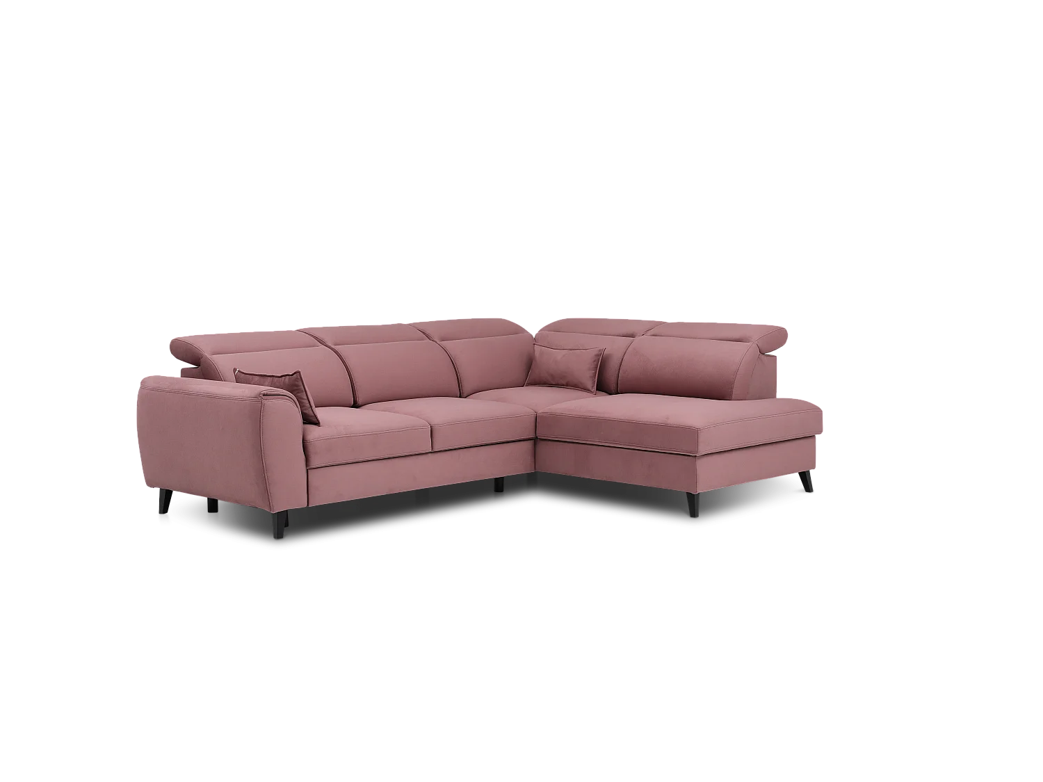 Divano d'angolo Dino R/Tessuto-Rosa