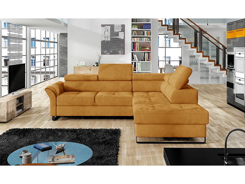 Canapé Corner Avanti R/Tissu/Jaune