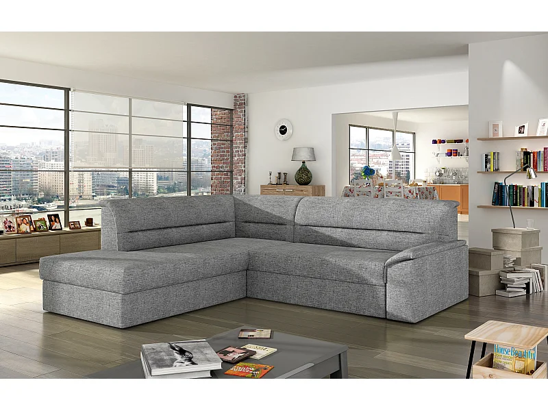 Ecksofa Lusio L/Stoff-Grau