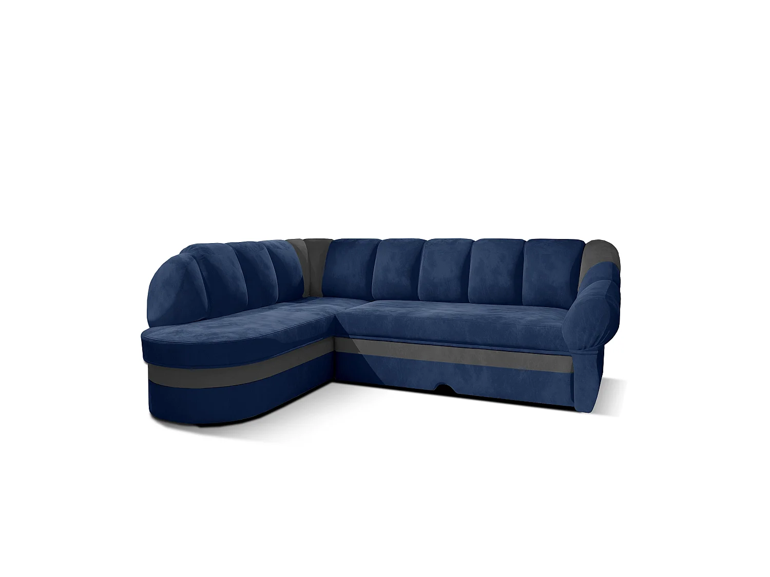 Divano d'angolo Fuente L/Tessuto-Blu