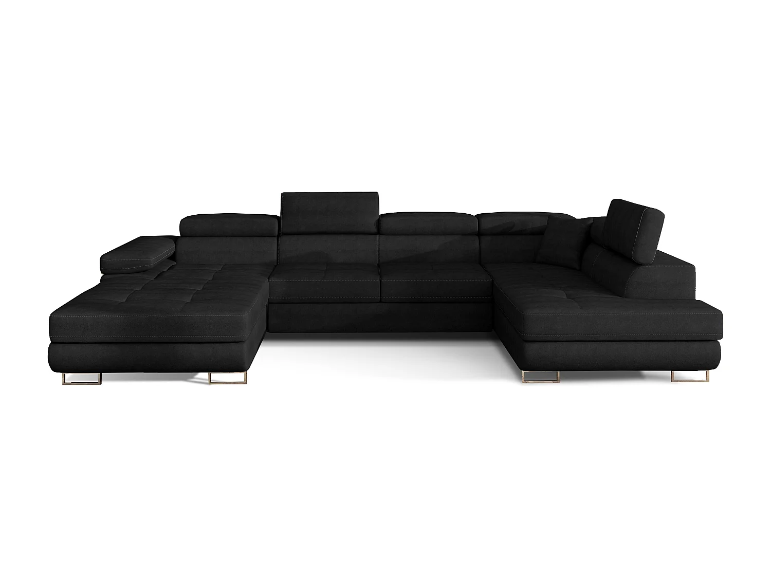 Ecksofa Trebino UR/Stoffbezug/Schwarz