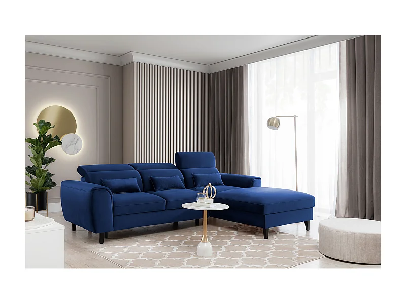 Ecksofa Toscana R/Stoffbezug/Blau