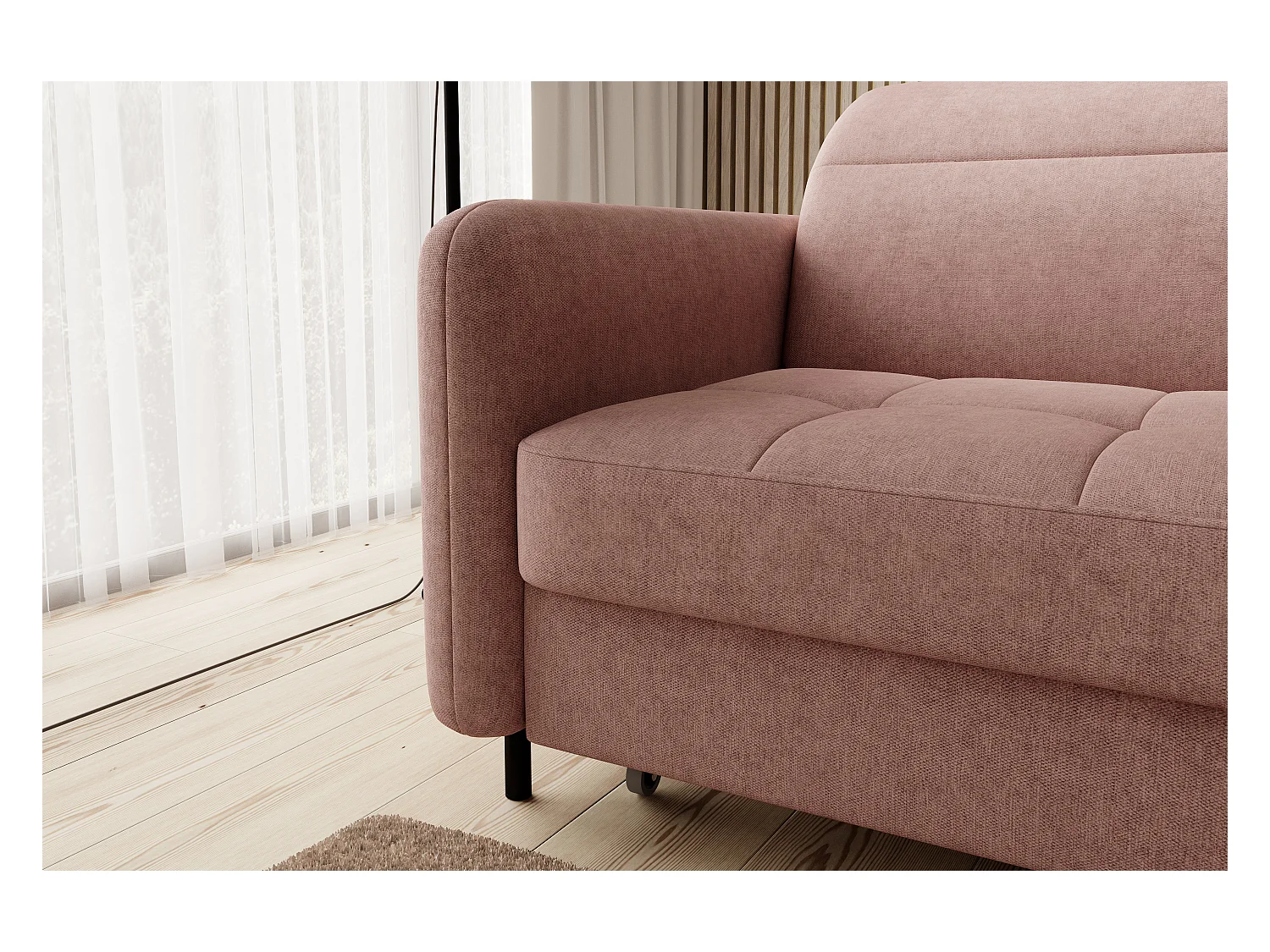 Ecksofa Tippo L/Stoffbezug/Pink