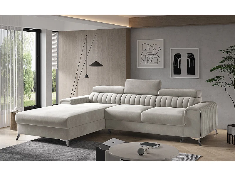 Ecksofa Futura L/Stoff-Beige