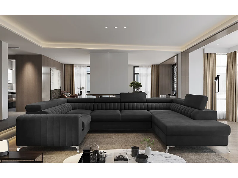 Ecksofa Appache UR/Stoffbezug/Anthrazit/An Lager