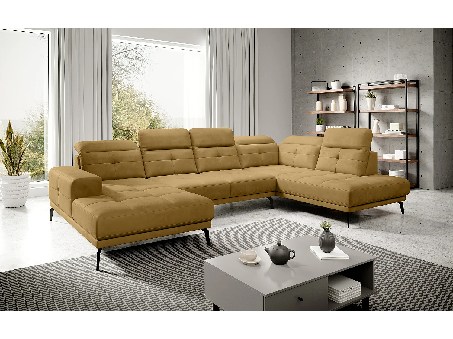 Divano d'angolo Luton UR/Tessuto-Orange