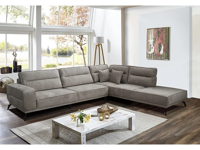 Ecksofa Milano R/Stoffbezug/Grau