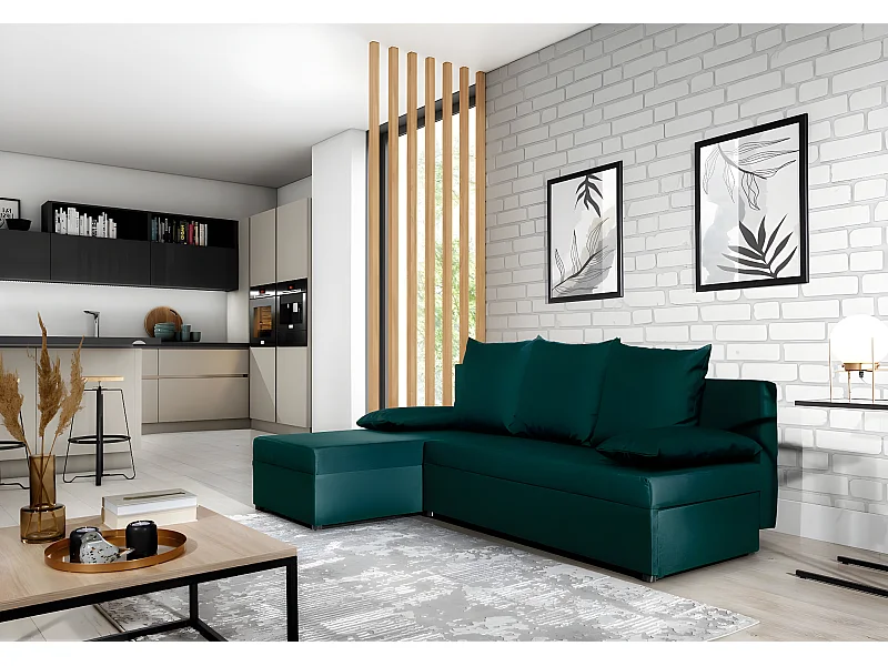 Ecksofa Picano L/Stoff-Grün