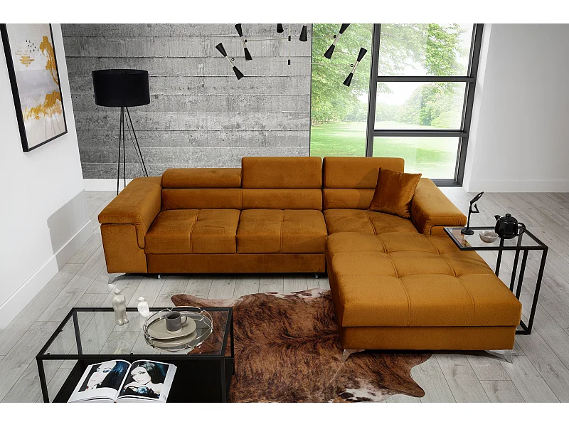 Ecksofa Lucca R/Stoff-Orange