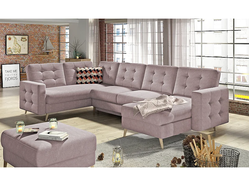 Canapé Corner Daron UR/Tissu-Rose