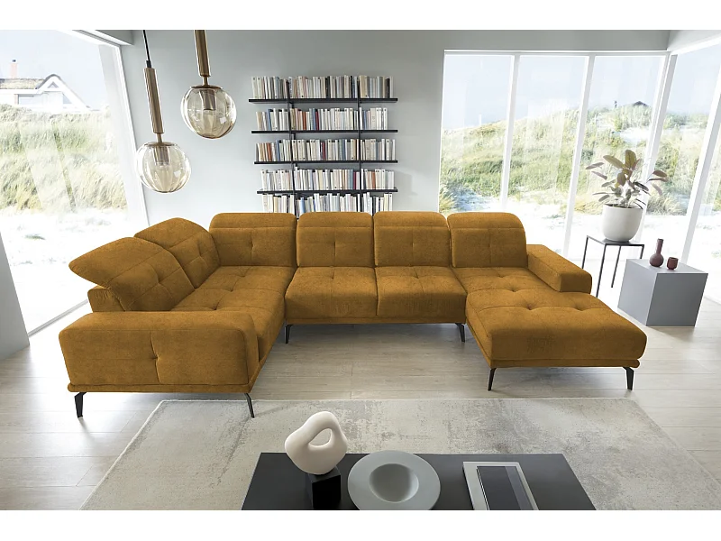 Canapé Corner Conrado UL/Tissu-Jaune