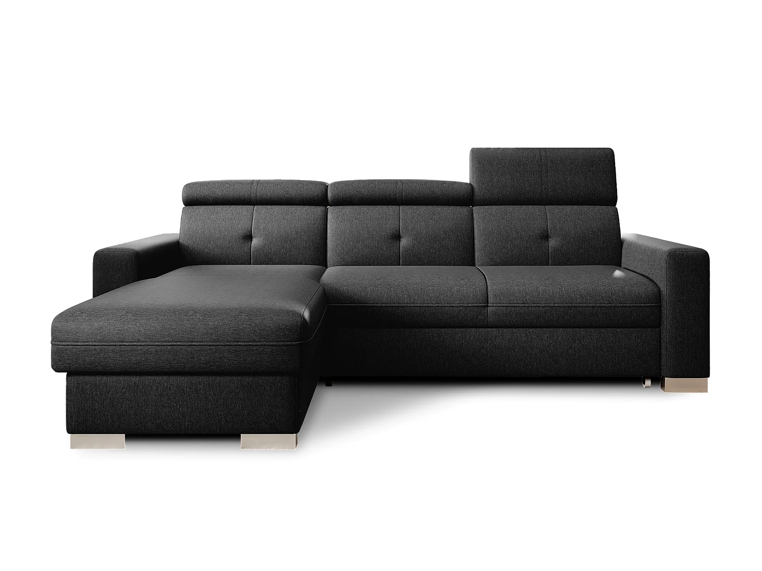 Ecksofa Vittorio L/Stoffbezug/Anthrazit