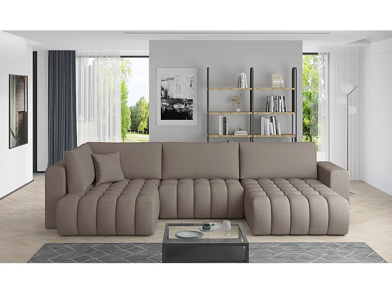 Canapé Corner Stelvio UR/Tissu-Beige