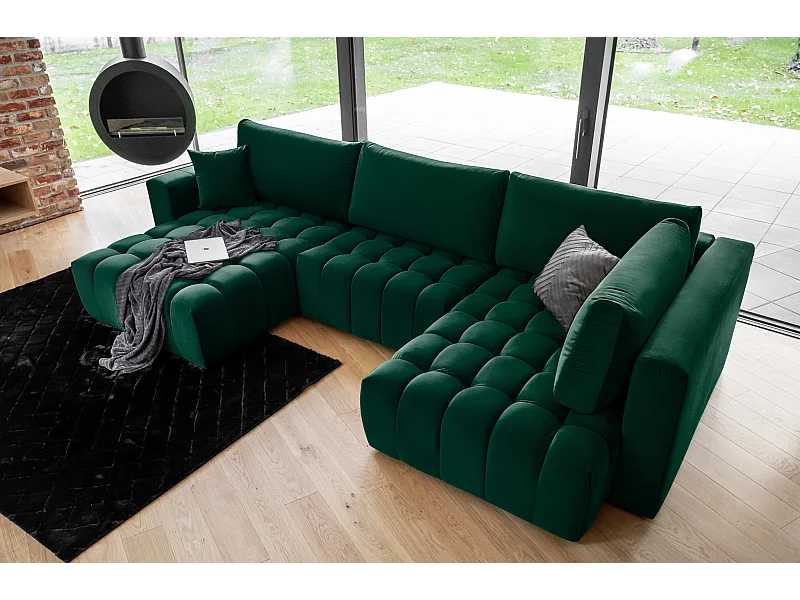 Ecksofa Stelvio UL/Stoff-Grün