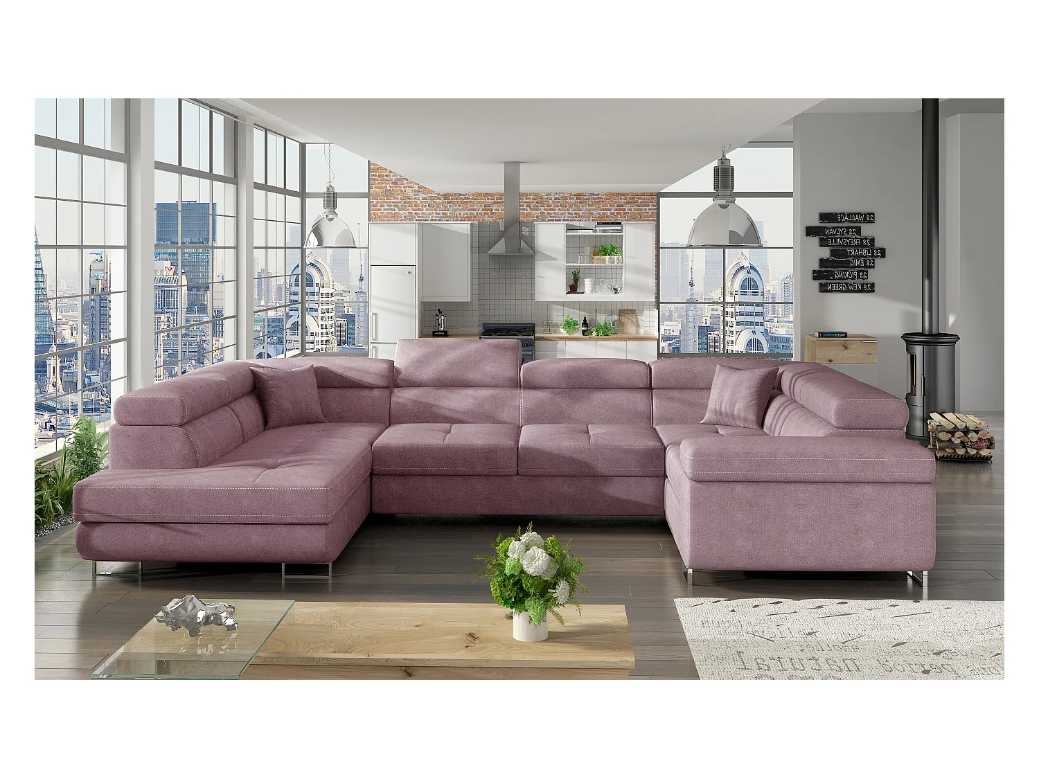 Ecksofa Otto L/Stoff-