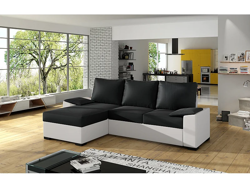 Ecksofa Cadro L/Stoff-Schwarz