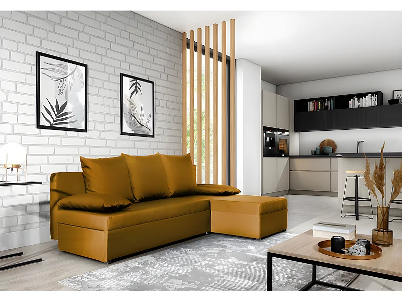 Ecksofa Picano R/Stoff-Orange