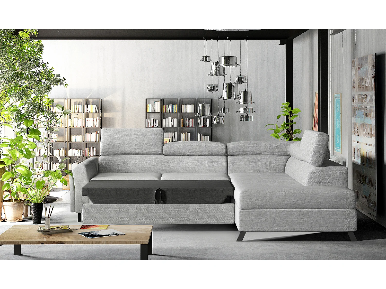 Ecksofa Nestro L/Stoff-Rose