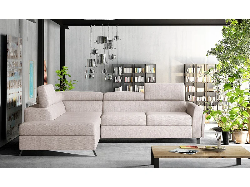 Ecksofa Nestro L/Stoff-Rose