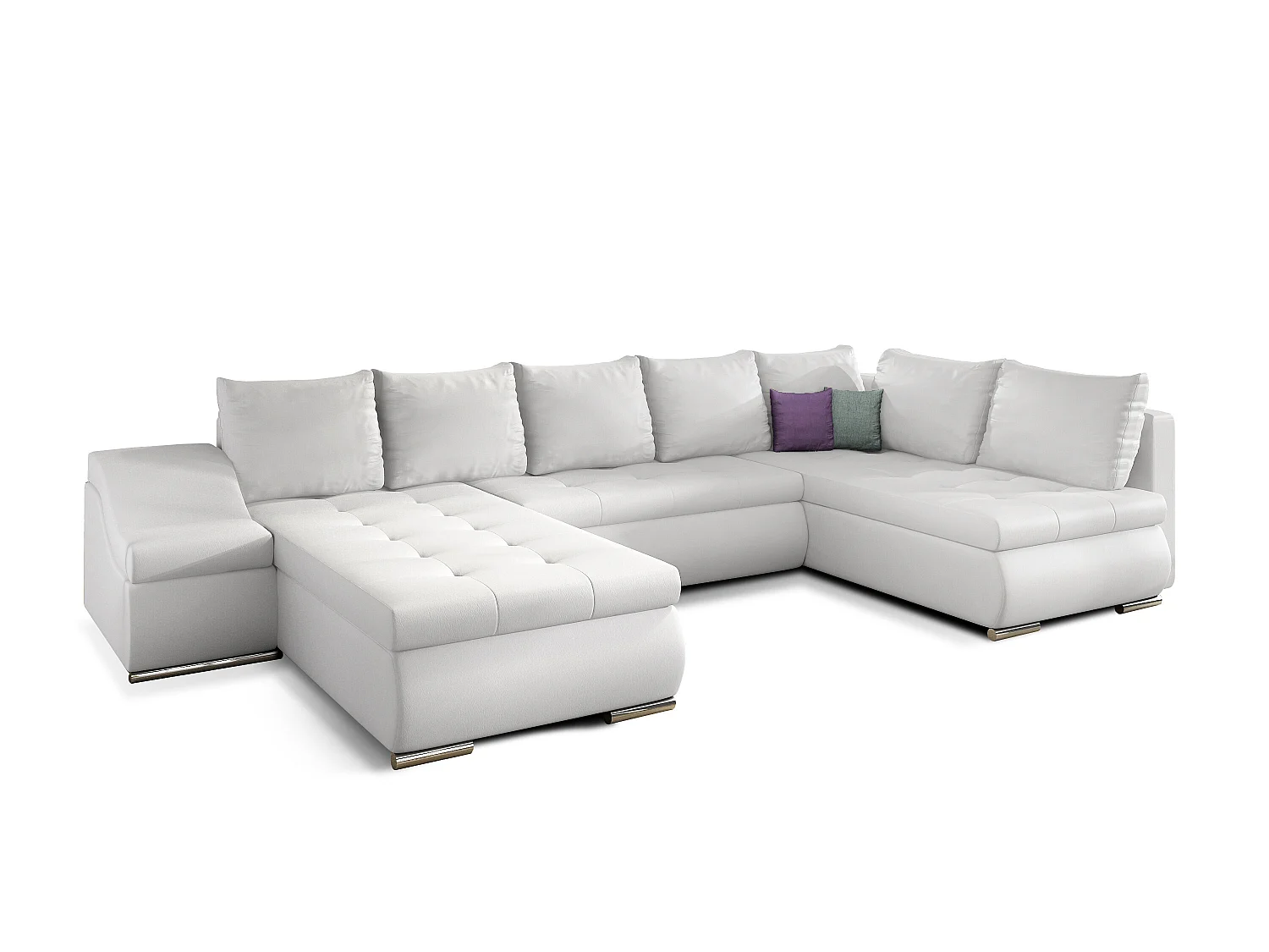 Canapé Corner Marango UL/Tissu-Blanc