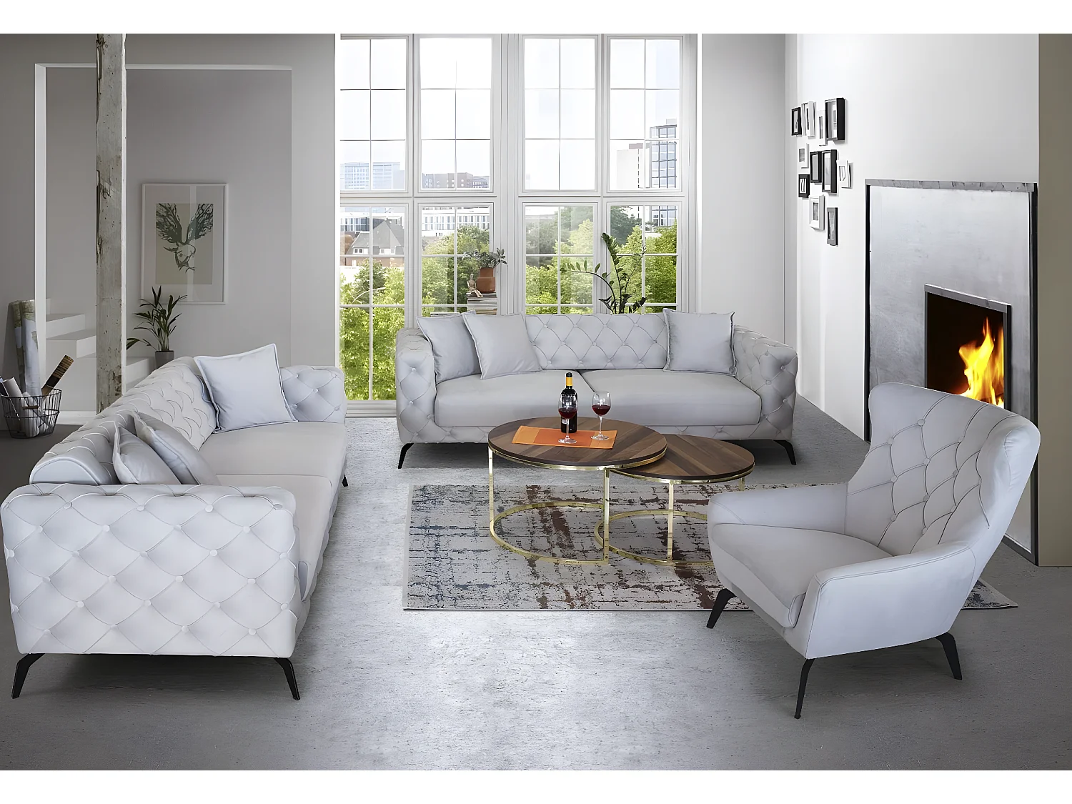 Ritz (Set 3+2+1)/Housse Stogg/Gris