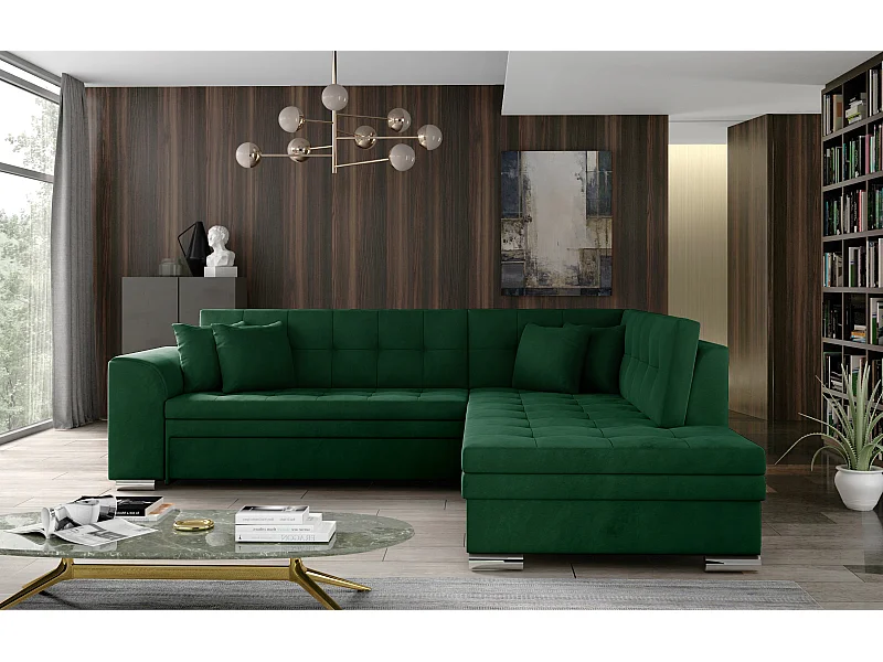 Canapé Corner Atlanta R/Tissu-Vert
